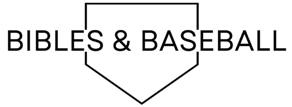 Bibles & Baseball logo featuring a baseball and Bible icon, representing faith and sport united.