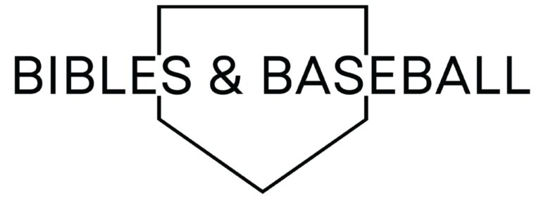 Bibles & Baseball logo featuring a baseball and Bible icon, representing faith and sport united.
