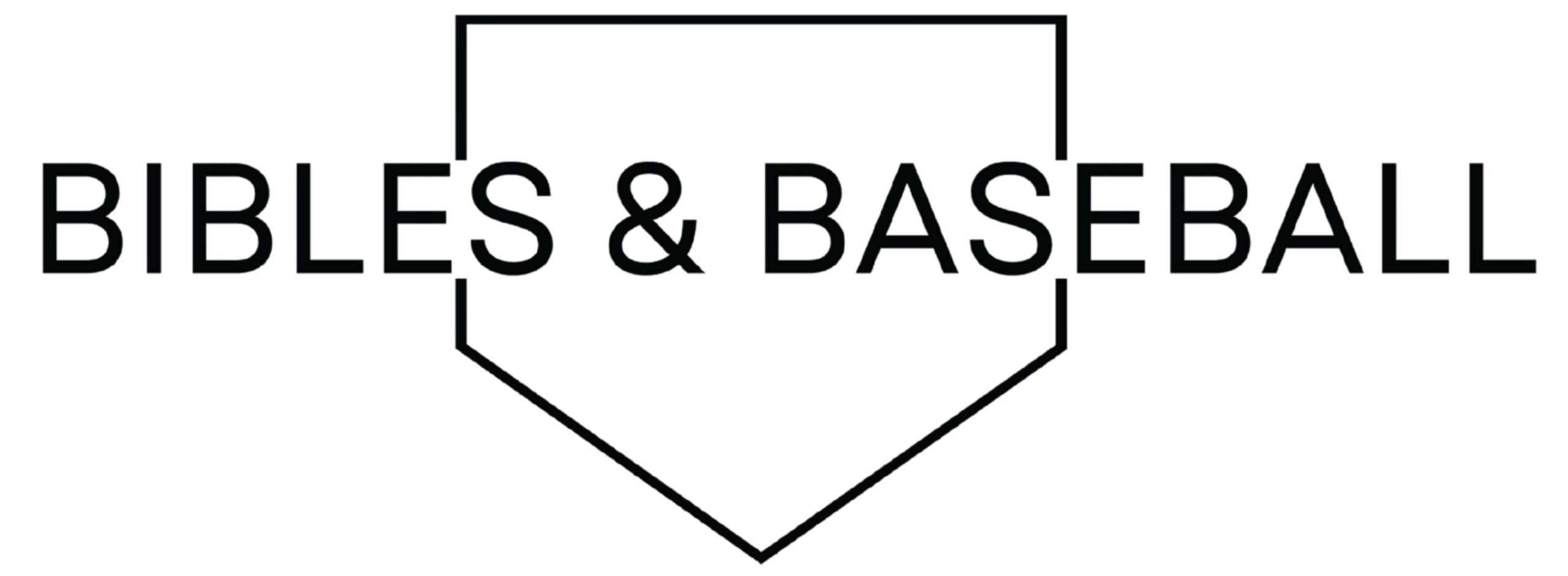Bibles & Baseball logo featuring a baseball and Bible icon, representing faith and sport united.