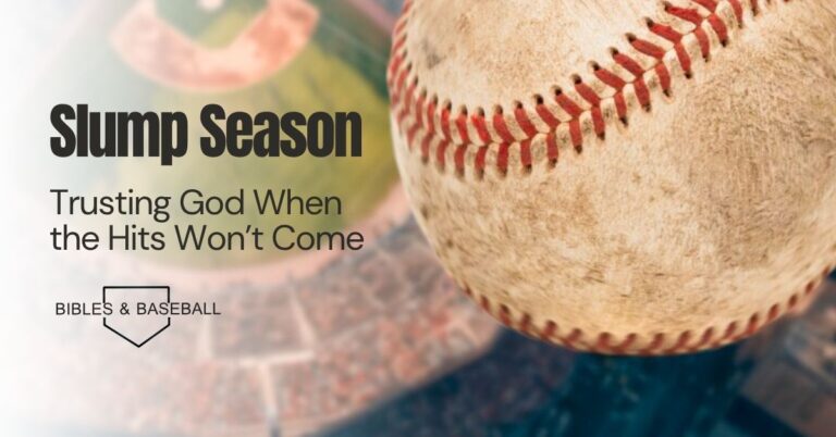 Baseball soaring high above the field, symbolizing faith, perseverance, and trusting God through seasons of struggle and waiting.